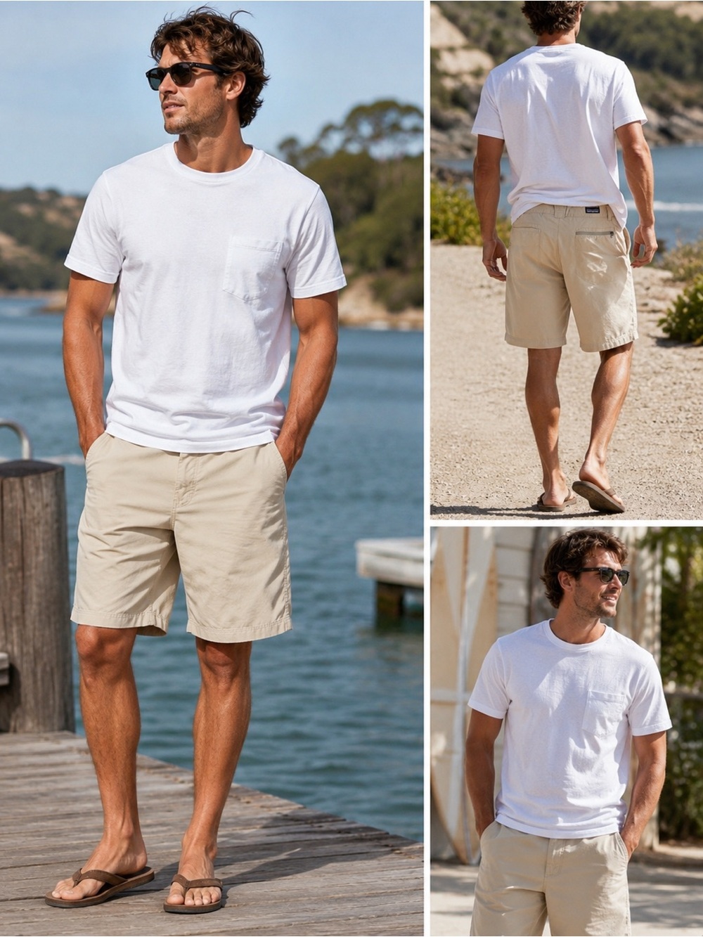 Patagonia Men’s Beige Bermuda Shorts Sz 34 Lightweight Outdoor Hiking Casual